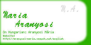 maria aranyosi business card