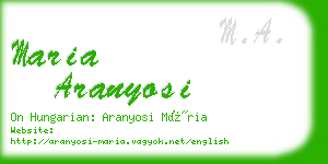 maria aranyosi business card